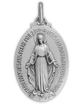 Médaille Miraculeuse en Argent 925/1000 - 9 mm (pic 2)