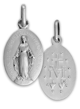 Médaille Miraculeuse en Argent Massif 925/1000 - 17 mm (pic 1)