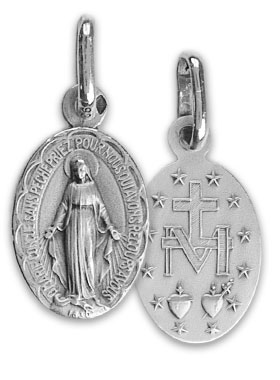 Médaille Miraculeuse Festonnée en Argent Massif - 13 mm (pic 1)