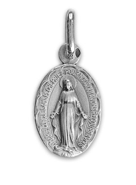 Médaille Miraculeuse Festonnée en Argent Massif - 13 mm (pic 2)