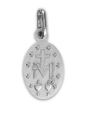 Médaille Miraculeuse Festonnée en Argent Massif - 13 mm (pic 3)