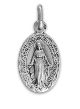 Médaille Miraculeuse Festonnée en Argent Massif - 16 mm (pic 2)