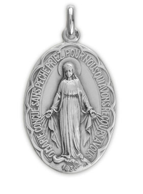Médaille Miraculeuse Festonnée en Argent Massif - 35 mm (pic 2)