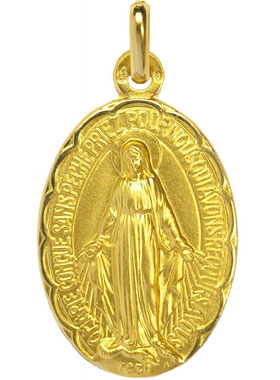 Médaille Miraculeuse Festonnée Or 18 Carats - 13 mm (pic 1)