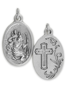 Médaille Religieuse Saint Christophe Argentée - 20 mm (pic 3)