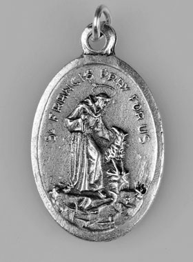 Médaille Religieuse Saint François Argentée (pic 1)