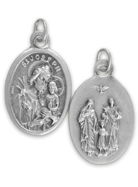 Médaille Religieuse Sainte Famille Argentée - 20 mm (pic 2)