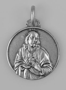 Médaille Sacré Coeur de Jésus en Argent Massif - 18mm (pic 1)
