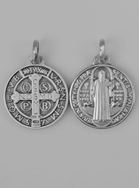 Médaille Saint Benoit en Argent Massif - 16mm (pic 2)