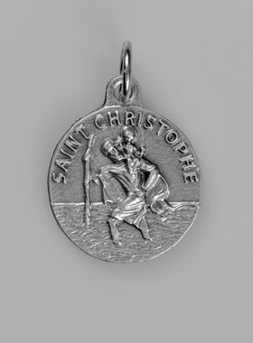 Médaille Saint Christophe en Métal Argenté - 16 mm (pic 1)