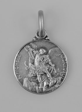 Médaille Saint Michel en Argent Massif - 12mm (pic 1)