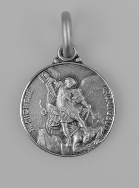 Médaille Saint Michel en Argent Massif - 14mm (pic 1)
