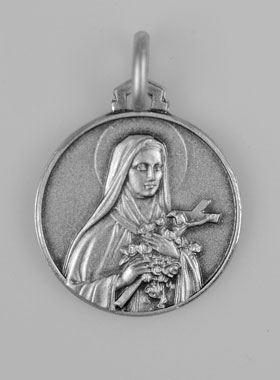 Médaille Sainte Thérèse en Argent Massif - 10mm (pic 1)