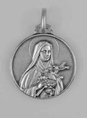 Médaille Sainte Thérèse en Argent Massif - 12mm (pic 1)