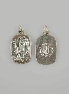 Médaille Souvenir Notre Dame de Lourdes en Métal - 17mm (pic 1)
