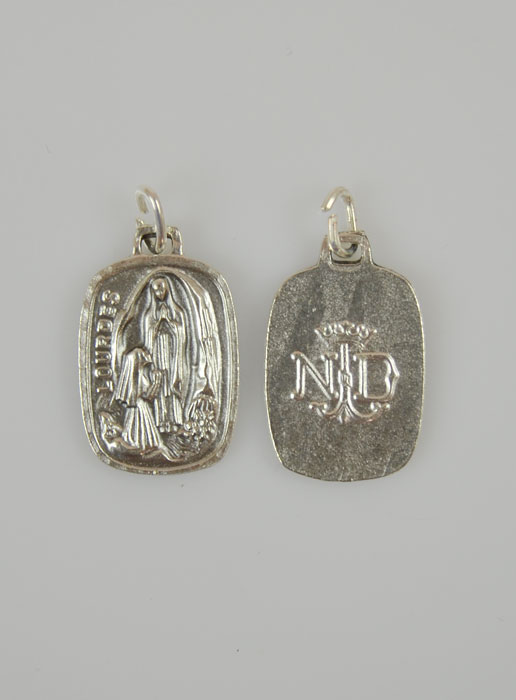 Médaille Souvenir Notre Dame de Lourdes en Métal - 17mm (pic 2)