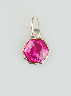 Médaille Vierge Marie 8mm - Rose Fushia (pic 1)