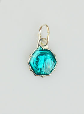 Médaille Vierge Marie 8mm - Turquoise (pic 1)