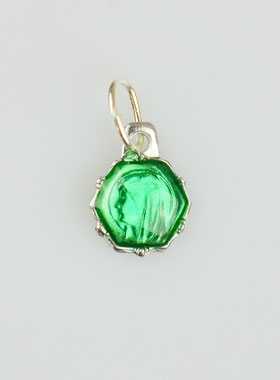 Médaille Vierge Marie 8mm - Vert (pic 1)