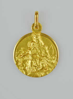 Médaille du Scapulaire en Plaqué Or - 18mm (pic 1)