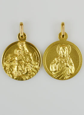 Médaille du Scapulaire en Plaqué Or - 18mm (pic 2)