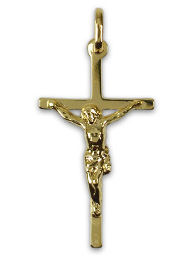 Pendentif Croix de Jésus en Plaqué Or (pic 1)