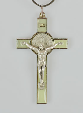Pendentif Croix de Saint Benoit - Fluo - 8cm (pic 1)