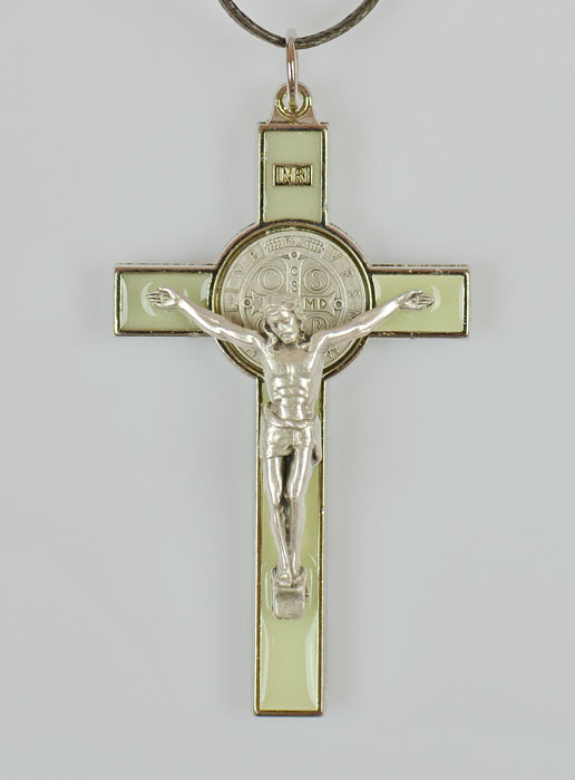 Pendentif Croix de Saint Benoit - Fluo - 8cm (pic 2)