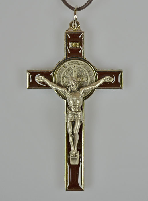 Pendentif Croix de Saint Benoit - Marron - 8cm (pic 2)