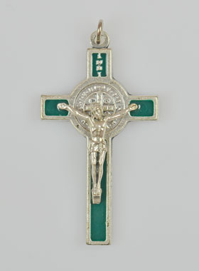 Pendentif Croix de Saint Benoit - Vert - 5cm (pic 1)
