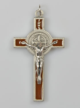 Pendentif Croix de Saint Benoit Marron 5 cm (pic 1)