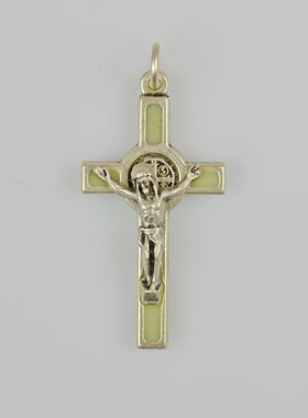 Pendentif Croix de Saint Benoit Métal - Fluo - 4cm (pic 1)