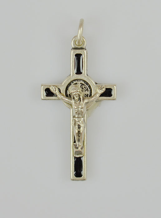 Pendentif Croix de Saint Benoit Métal - Noir - 4cm (pic 2)