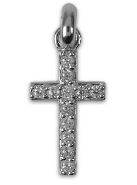 Pendentif Croix en Argent et Diamants (pic 1)