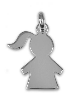Pendentif Silhouette Fille en Argent 925/1000 (pic 1)