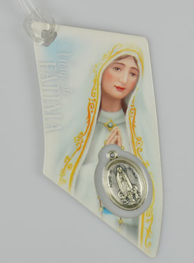 Plaque Auto Rétroviseur - Vierge Notre Dame de Fatima (pic 1)