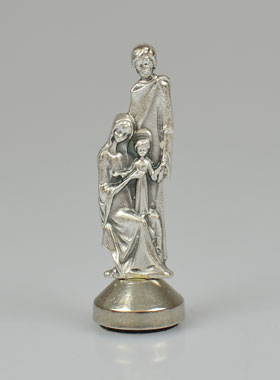 Plaque Auto Statue Sainte Famille - 6 cm (pic 1)