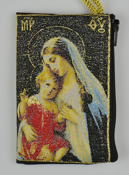 Pochette à Chapelet Vierge de Vladimir en Tissu (pic 2)