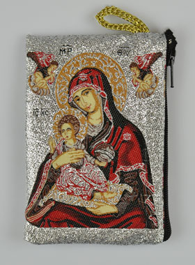 Pochette à Chapelet Vierge du Perpétuel Secours en Tissu (pic 1)