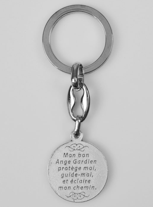 Porte-Clés Ange Gardien Protecteur Argenté avec Prière (pic 3)