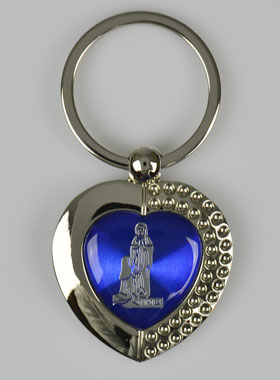 Porte-Clés Coeur Bleu Notre Dame de Lourdes (pic 1)