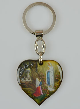 Porte-Clés Coeur de Notre Dame de Lourdes - 4 cm (pic 1)
