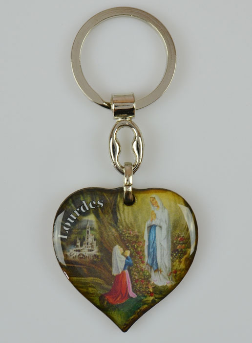 Porte-Clés Coeur de Notre Dame de Lourdes - 4 cm (pic 2)