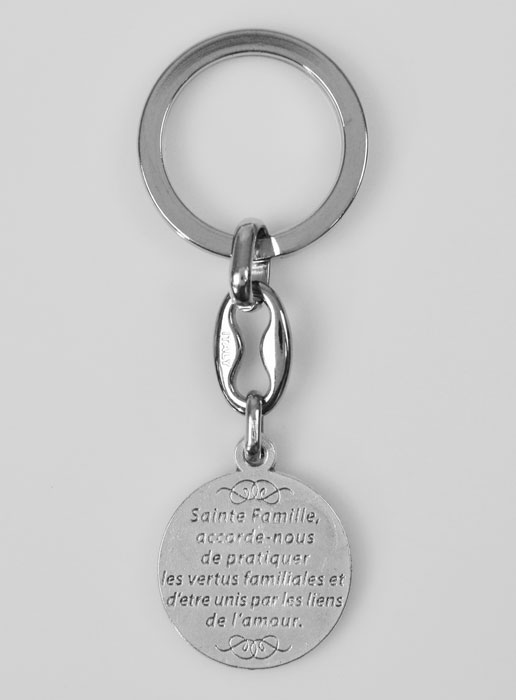 Porte-Clés de la Sainte Famille Argenté avec Prière (pic 3)