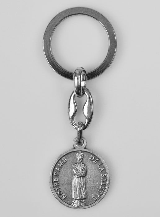 Porte-Clés de Notre Dame de la Salette Argenté avec Prière (pic 2)