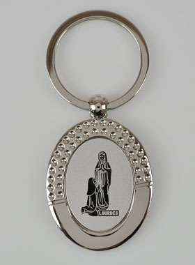 Porte-Clés de Notre Dame de Lourdes en Argent - 4 cm (pic 1)