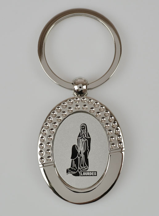 Porte-Clés de Notre Dame de Lourdes en Argent - 4 cm (pic 2)