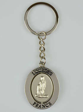 Porte-Clés de Notre Dame de Lourdes en Argent (pic 1)