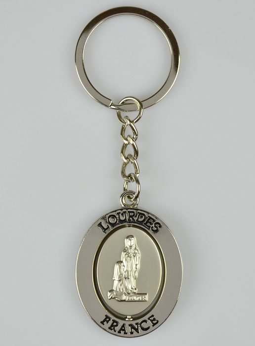 Porte-Clés de Notre Dame de Lourdes en Argent (pic 2)