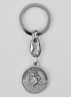 Porte-Clés de Saint Christophe Argenté avec Prière (pic 1)